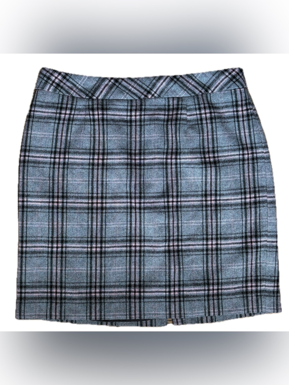 Chadwicks Of Boston Gray Black Pink Plaid Wool Blend Pencil Skirt Size 16P